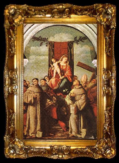 framed  LICINIO, Bernardino Madonna with Child in Arms  s, ta009-2